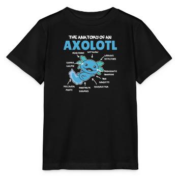 Axolotl Explanation Anatomy of an Axolotl - Stanley/Stella MINI CREATOR Kids’ T-Shirt - black - Front - Mikhail (115cm)