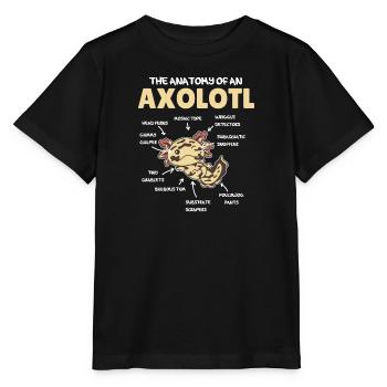 Axolotl Explanation Anatomy of an Axolotl - Stanley/Stella MINI CREATOR Kids’ T-Shirt - black - Front - Mikhail (115cm)