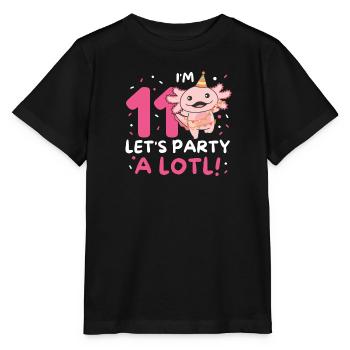 11ème anniversaire Axolotl onze ans doux Axolotls - T-shirt bio MINI CREATOR Stanley/Stella Enfant - noir - Devant - Mikhail (115cm)