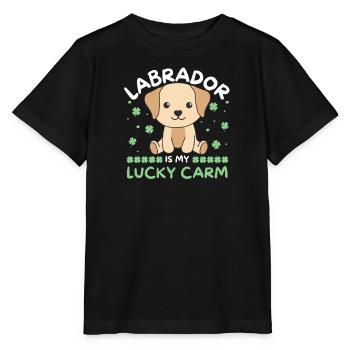 Labrador is my lucky carm Clover St Patricks - Stanley/Stella MINI CREATOR Kids’ T-Shirt - black - Front - Mikhail (115cm)