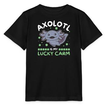 Axolotl is my lucky carm Kleeblatt St Patricks Day - Stanley/Stella MINI CREATOR Kids’ T-Shirt - black - Front - Mikhail (115cm)