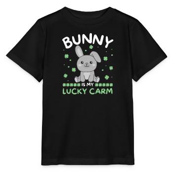 Rabbit is my lucky carm Clover St Patrick's Day - Stanley/Stella MINI CREATOR Kids’ T-Shirt - black - Front - Mikhail (115cm)