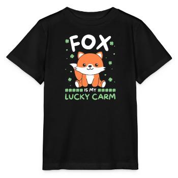Fox is my lucky carm Clover St Patrick's Day - Stanley/Stella MINI CREATOR Kids’ T-Shirt - black - Front - Mikhail (115cm)