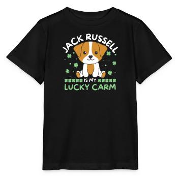 Jack Russell is my lucky carm Kleeblatt St - Stanley/Stella Kinder T-Shirt MINI CREATOR  - Schwarz - Vorne - Mikhail (115cm)