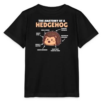 cute hedgehog explanation Anatomy of a Hedgehogs - Stanley/Stella MINI CREATOR Kids’ T-Shirt - black - Front - Mikhail (115cm)