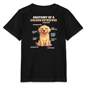 Hunde Erklärung Anatomy eines Golden Retriever - Stanley/Stella Kinder T-Shirt MINI CREATOR  - Schwarz - Vorne - Mikhail (115cm)
