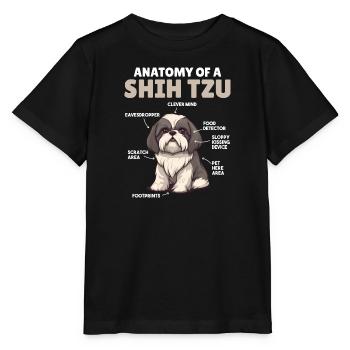 Explication du chien Anatomie d’un Shih Tzu - T-shirt bio MINI CREATOR Stanley/Stella Enfant - noir - Devant - Mikhail (115cm)