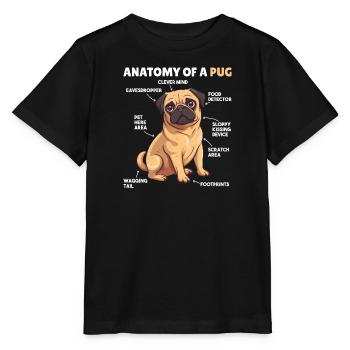 Dog Explanation Anatomy of a Pug - Stanley/Stella MINI CREATOR Kids’ T-Shirt - black - Front - Mikhail (115cm)