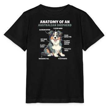 Dog Explanation Anatomy of an Australian Shepherd - Stanley/Stella MINI CREATOR Kids’ T-Shirt - black - Front - Mikhail (115cm)