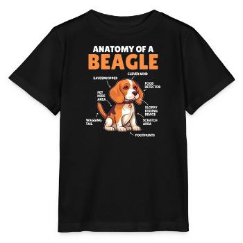 Dog Explanation Anatomy of a Beagle - Stanley/Stella MINI CREATOR Kids’ T-Shirt - black - Front - Mikhail (115cm)