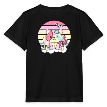Kawaii Gothic Waschbär Pastellfarben Gothic - Stanley/Stella Kinder T-Shirt MINI CREATOR  - Schwarz - Vorne - Mikhail (115cm)
