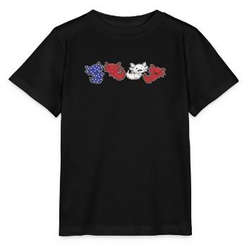 Axolotl für den vierten Juli USA Flagge Axolotls - Stanley/Stella Kinder T-Shirt MINI CREATOR  - Schwarz - Vorne - Mikhail (115cm)