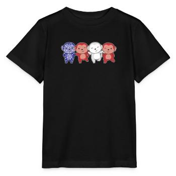 Affe für den vierten Juli USA Flagge Affen - Stanley/Stella Kinder T-Shirt MINI CREATOR  - Schwarz - Vorne - Mikhail (115cm)