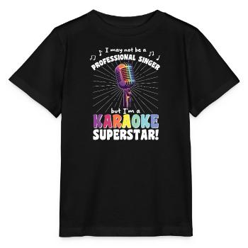Karaoke Sänger Spruch Retro Karaoke Superstar - Stanley/Stella Kinder T-Shirt MINI CREATOR  - Schwarz - Vorne - Mikhail (115cm)