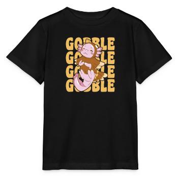 Thansgiving Pilgrim Gobble Thankful Grateful - Stanley/Stella Kinder T-Shirt MINI CREATOR  - Schwarz - Vorne - Mikhail (115cm)