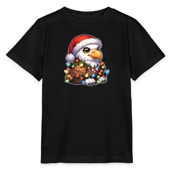 Weihnachten Lichterkette Weißkopfseeadler - Stanley/Stella Kinder T-Shirt MINI CREATOR  - Schwarz - Vorne - Mikhail (115cm)