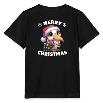 Noël guirlandes lumineuses bec-en-sabot - T-shirt bio MINI CREATOR Stanley/Stella Enfant - noir - Devant - Mikhail (115cm)