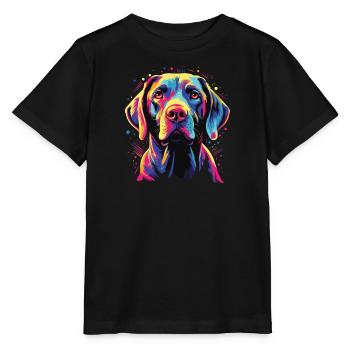 Watercolor Colorful Pointer - Stanley/Stella MINI CREATOR Kids’ T-Shirt - black - Front - Mikhail (115cm)