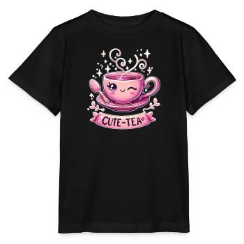 Mignon thé Kawaii Thé Jeu de mots - T-shirt bio MINI CREATOR Stanley/Stella Enfant - noir - Devant - Mikhail (115cm)