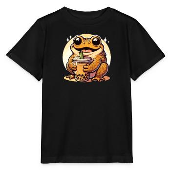 Crapauds kawaii Bubble Tea Boba Crapaud - T-shirt bio MINI CREATOR Stanley/Stella Enfant - noir - Devant - Mikhail (115cm)