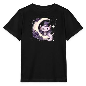 Kawaii gothique Axolotl couleurs Pastel gothique gothique - T-shirt bio MINI CREATOR Stanley/Stella Enfant - noir - Devant - Mikhail (115cm)