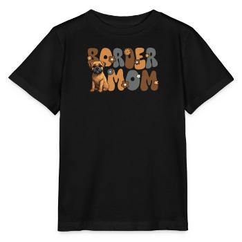 Border Terrier Groovy Border Mom - Stanley/Stella MINI CREATOR Kids’ T-Shirt - black - Front - Mikhail (115cm)