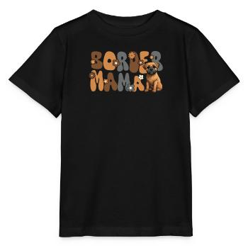 Border Terrier Groovy Border Mama - Stanley/Stella MINI CREATOR Kids’ T-Shirt - black - Front - Mikhail (115cm)