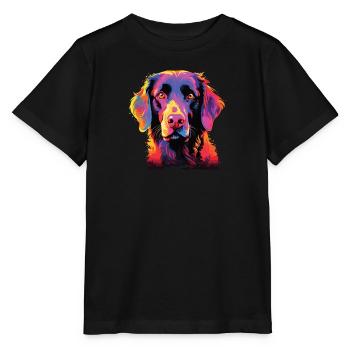 Watercolor Colorful Curly Coated Retriever - Stanley/Stella MINI CREATOR Kids’ T-Shirt - black - Front - Mikhail (115cm)