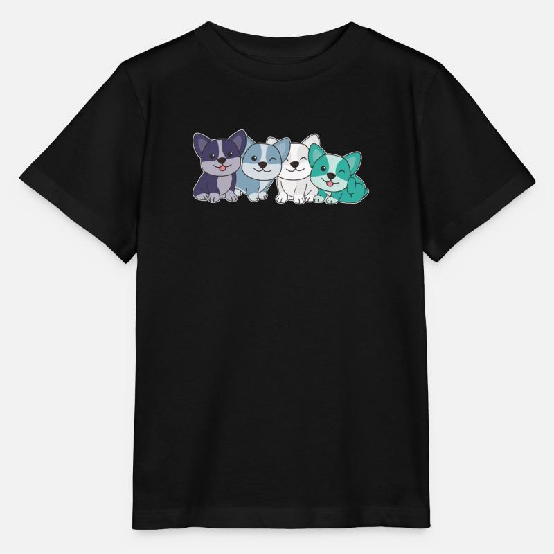 orienté aroace drapeau fierté LGBTQ chiens corgi mignons - T-shirt bio MINI CREATOR Stanley/Stella Enfant - noir