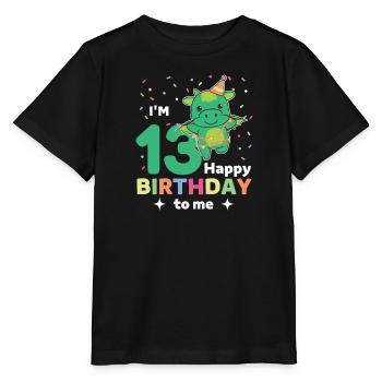 Drache zum 13. Geburtstag für Kinder dreizehn - Stanley/Stella Kinder T-Shirt MINI CREATOR  - Schwarz - Vorne - Mikhail (115cm)