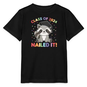Kids Class of 2024 nailed it Waschbär - Stanley/Stella Kinder T-Shirt MINI CREATOR  - Schwarz - Vorne - Mikhail (115cm)