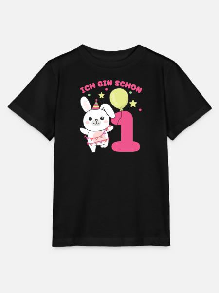 Ich bin schon 1 Hasen Geburtstags Kinder - Stanley/Stella Kinder T-Shirt MINI CREATOR - Schwarz