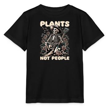Pflanzenliebhaber Skelett Design Plants not people - Stanley/Stella Kinder T-Shirt MINI CREATOR  - Schwarz - Vorne - Mikhail (115cm)