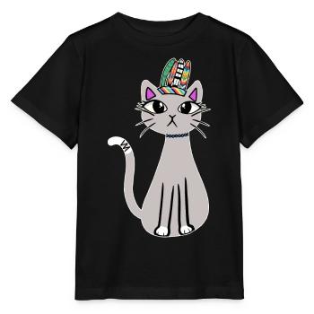 Chamane Chat Chaton Chaman Chat Enfants - T-shirt bio MINI CREATOR Stanley/Stella Enfant - noir - Devant - Mikhail (115cm)
