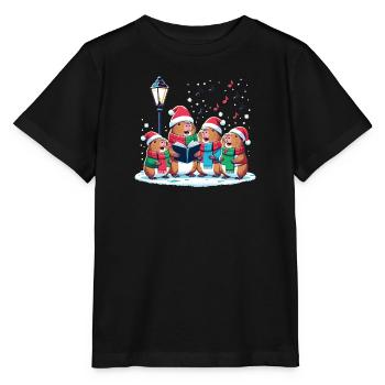 Noël festif Capybara d’hiver - T-shirt bio MINI CREATOR Stanley/Stella Enfant - noir - Devant - Mikhail (115cm)