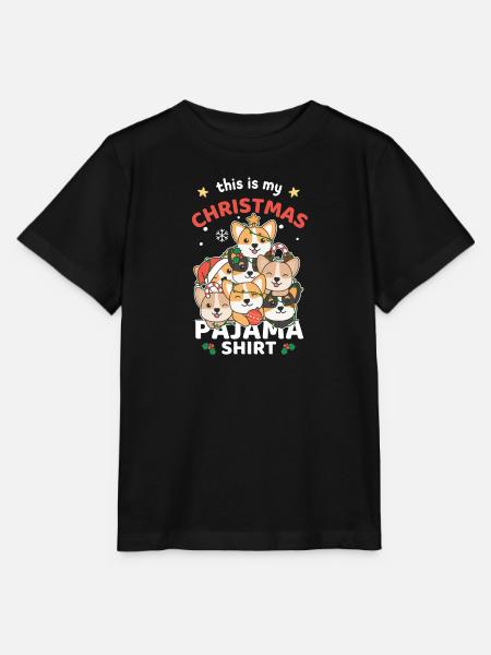 Kerst Corgi Kerst Pyjama's - Stanley/Stella Kinder-T-shirt MINI CREATOR  - zwart