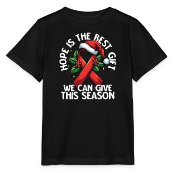 Hope Is The Best Gift AIDS Awareness - Stanley/Stella MINI CREATOR Kids’ T-Shirt - black - Front - Mikhail (115cm)