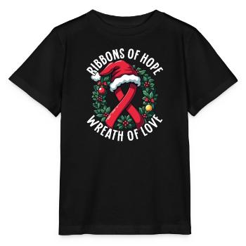 Ribbons Of Hope Aids-consciousness-christmas - Stanley/Stella MINI CREATOR Kids’ T-Shirt - black - Front - Mikhail (115cm)
