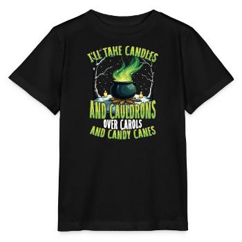 Ich Nehme Kerzen Und Kessel anstatt Zuckerstangen - Stanley/Stella Kinder T-Shirt MINI CREATOR  - Schwarz - Vorne - Mikhail (115cm)