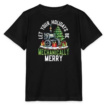 Mechanically Merry Steampunk Weihnachten - Stanley/Stella Kinder T-Shirt MINI CREATOR  - Schwarz - Vorne - Mikhail (115cm)