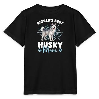 Husky de Sibérie Groovy Husky Mom - T-shirt bio MINI CREATOR Stanley/Stella Enfant - noir - Devant - Mikhail (115cm)