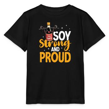 Soy Strong And Proud Funny Fitness - Stanley/Stella Kinder T-Shirt MINI CREATOR  - Schwarz - Vorne - Mikhail (115cm)