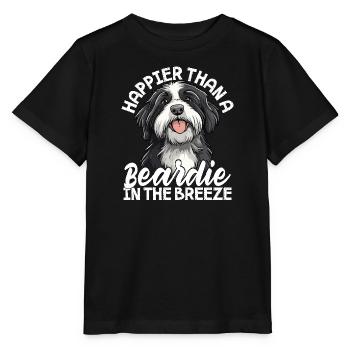 Bearded Collie Dog Happy Beardie in the Breeze - Stanley/Stella MINI CREATOR Kids’ T-Shirt - black - Front - Mikhail (115cm)