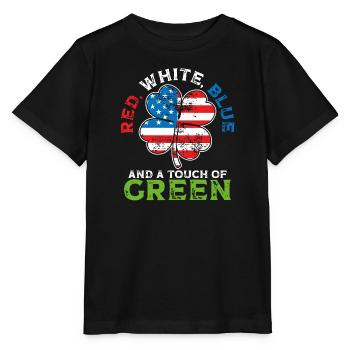 Red, white, blue and a hint of green, Irish - Stanley/Stella MINI CREATOR Kids’ T-Shirt - black - Front - Mikhail (115cm)