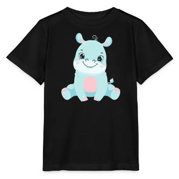 Hippo Familie Mutter Baby T-Shirt - Stanley/Stella Kinder T-Shirt MINI CREATOR  - Schwarz - Vorne - Mikhail (115cm)