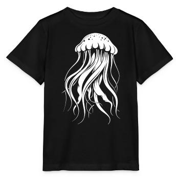 Méduses à tentacules, créatures marines - T-shirt bio MINI CREATOR Stanley/Stella Enfant - noir - Devant - Mikhail (115cm)