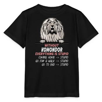 Ohne Komondor ist alles doof - Stanley/Stella Kinder T-Shirt MINI CREATOR  - Schwarz - Vorne - Mikhail (115cm)