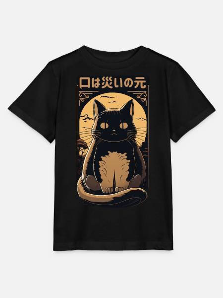 Black Cat - Stanley/Stella Kinder T-Shirt MINI CREATOR - Schwarz
