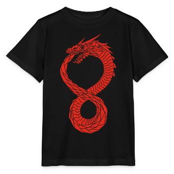 Dragon infini rouge - T-shirt bio MINI CREATOR Stanley/Stella Enfant - noir - Devant - Mikhail (115cm)
