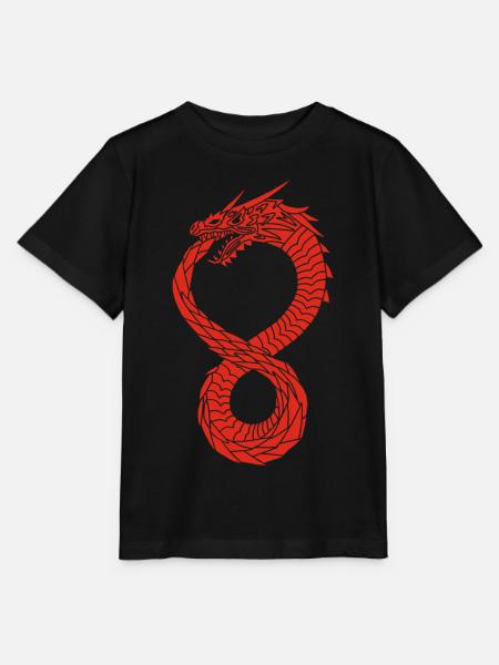 Roter unendlicher Drache - Stanley/Stella Kinder T-Shirt MINI CREATOR - Schwarz